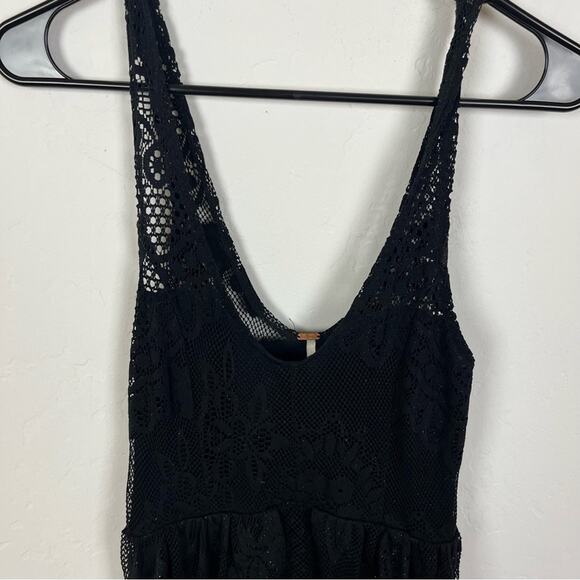 Free People Black Lace Mini Dress - Picture 2 of 8
